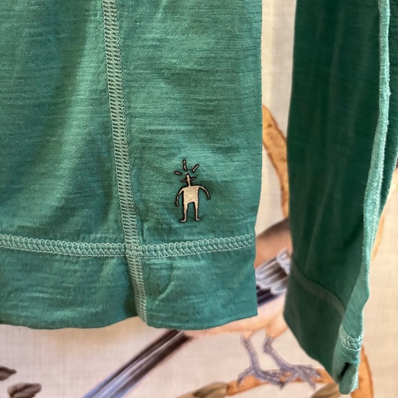 Smartwool long sleeve wool shirt top, Small, green turquoise - Picture 2 of 4